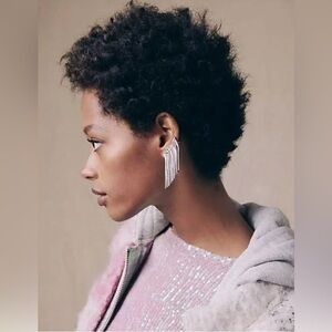 Free People Kiss Kiss Bohemian Ear Cuff Dangle Earrings in Silver